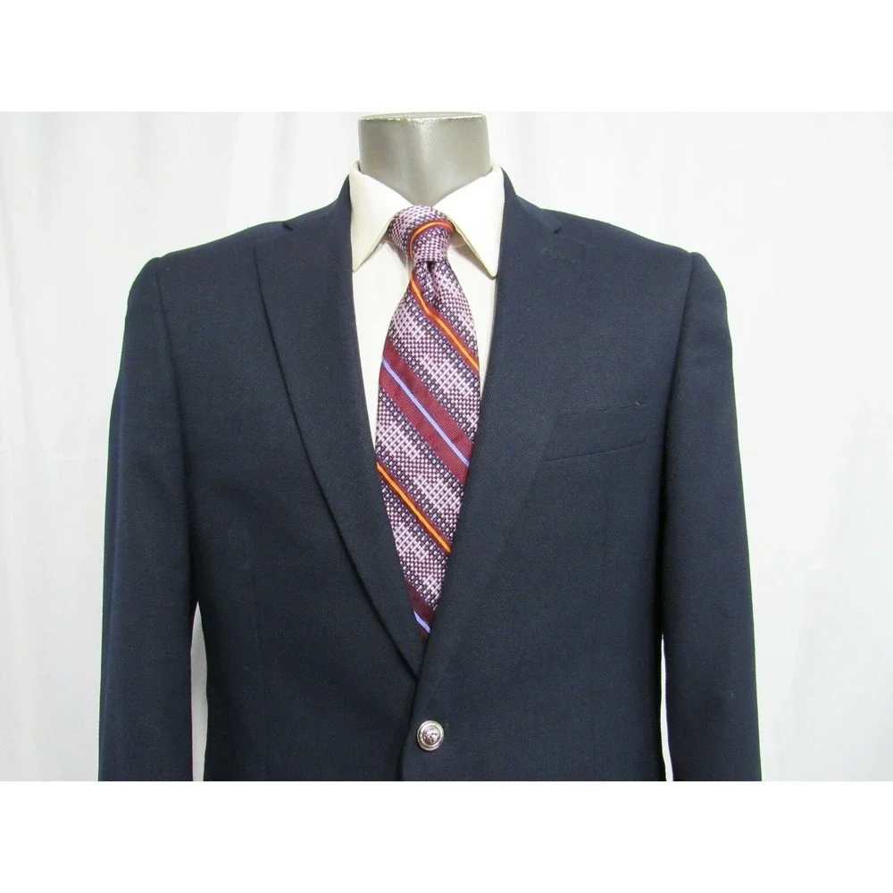 Hart Schaffner Marx Polyester Blend 40L‎ Mens Traditional Navy Blazer Recent